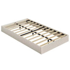 Cadre de lit en bois, lit plateforme avec design cannelé, robuste, élégant et silencieux, montage facile, aucun sommier tapissier requis, silencieux