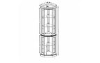 Meuble d'angle en verre JVNOXK avec éclairage, adapté aux salons, collections d'antiquités, rangement de vins ou exposition de verres de bar. Bois de cerisier foncé