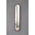 47 x 9.5 Tall Skinny Pill Wall Mirror, Rubber Wood Capsule Decorative Mirror for Hallway, Narrow Wall - Panipeachy