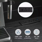 Meuble de rangement de cuisine 71, Meuble de cuisine autoportant avec 2 tiroirs et support micro-ondes, Meuble de bar à café en bois pour salon cuisine