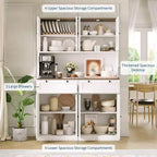 Meuble de rangement de cuisine 71, Meuble de cuisine autoportant avec 2 tiroirs et support micro-ondes, Meuble de bar à café en bois pour salon cuisine