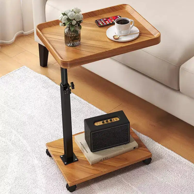 Table d'appoint en C, plateau TV pivotant à 360°, hauteur réglable (18-24 po), lot de 1. Parfait pour les petits espaces et les canapés.