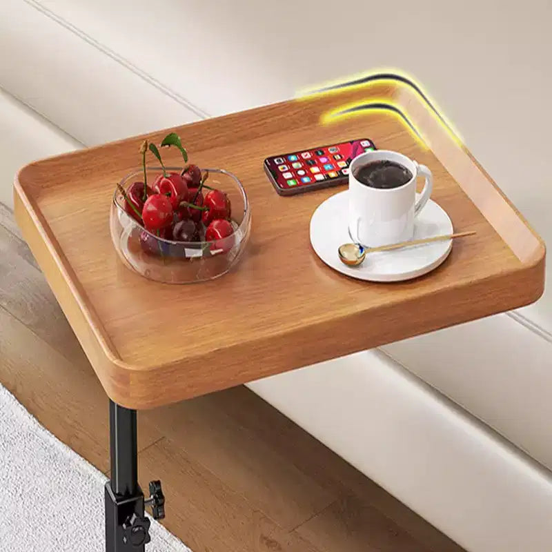 Table d'appoint en C, plateau TV pivotant à 360°, hauteur réglable (18-24 po), lot de 1. Parfait pour les petits espaces et les canapés.