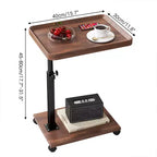 Table d'appoint en C, plateau TV pivotant à 360°, hauteur réglable (18-24 po), lot de 1. Parfait pour les petits espaces et les canapés.