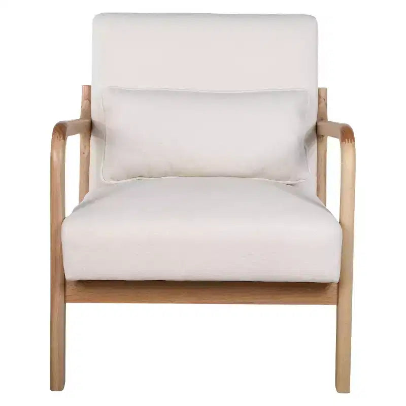 Fauteuil d'appoint moderne avec cadre en bois massif, chaise d'appoint rembourrée élégante, fauteuil club pour salon, chambre ou bureau-Panipeachy