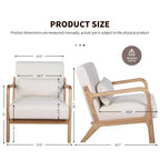 Fauteuil d'appoint moderne avec cadre en bois massif, chaise d'appoint rembourrée élégante, fauteuil club pour salon, chambre ou bureau-Panipeachy