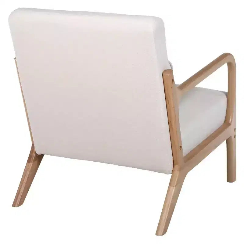 Fauteuil d'appoint moderne avec cadre en bois massif, chaise d'appoint rembourrée élégante, fauteuil club pour salon, chambre ou bureau-Panipeachy