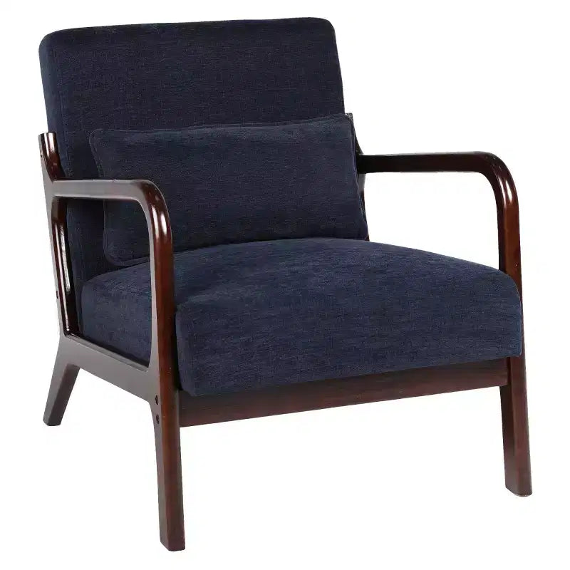Fauteuil d'appoint moderne avec cadre en bois massif, chaise d'appoint rembourrée élégante, fauteuil club pour salon, chambre ou bureau-Panipeachy