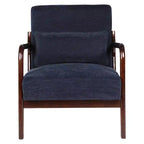Fauteuil d'appoint moderne avec cadre en bois massif, chaise d'appoint rembourrée élégante, fauteuil club pour salon, chambre ou bureau-Panipeachy