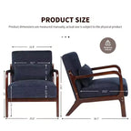 Fauteuil d'appoint moderne avec cadre en bois massif, chaise d'appoint rembourrée élégante, fauteuil club pour salon, chambre ou bureau-Panipeachy