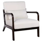 Fauteuil d'appoint moderne avec cadre en bois massif, chaise d'appoint rembourrée élégante, fauteuil club pour salon, chambre ou bureau-Panipeachy