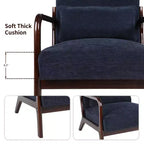 Fauteuil d'appoint moderne avec cadre en bois massif, chaise d'appoint rembourrée élégante, fauteuil club pour salon, chambre ou bureau-Panipeachy