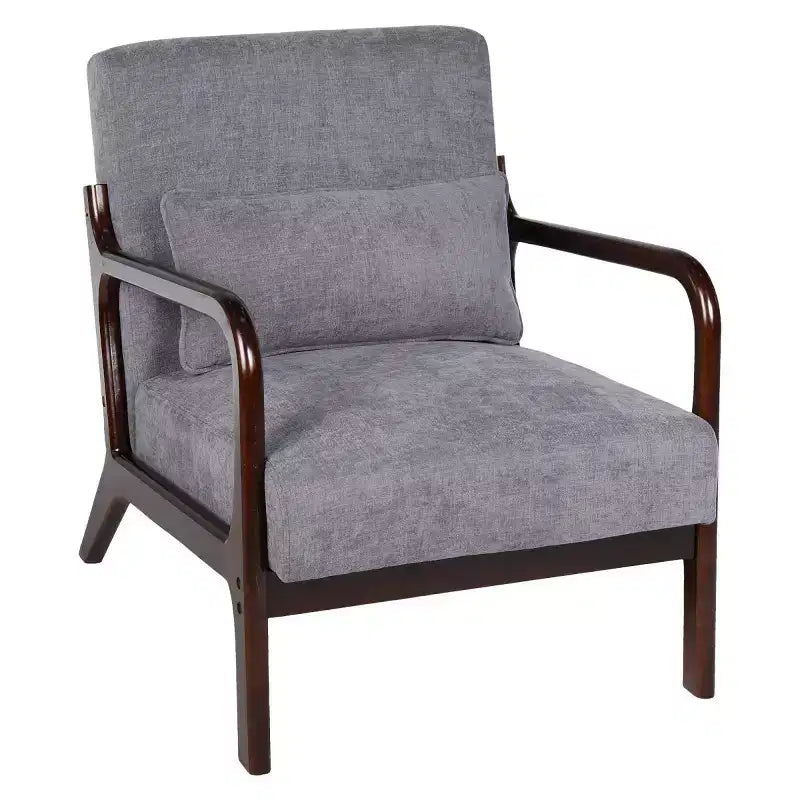 Fauteuil d'appoint moderne avec cadre en bois massif, chaise d'appoint rembourrée élégante, fauteuil club pour salon, chambre ou bureau-Panipeachy