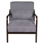 Fauteuil d'appoint moderne avec cadre en bois massif, chaise d'appoint rembourrée élégante, fauteuil club pour salon, chambre ou bureau-Panipeachy