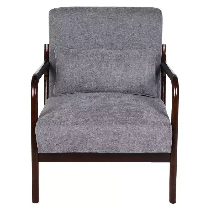 Fauteuil d'appoint moderne avec cadre en bois massif, chaise d'appoint rembourrée élégante, fauteuil club pour salon, chambre ou bureau-Panipeachy