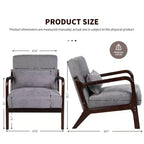 Fauteuil d'appoint moderne avec cadre en bois massif, chaise d'appoint rembourrée élégante, fauteuil club pour salon, chambre ou bureau-Panipeachy