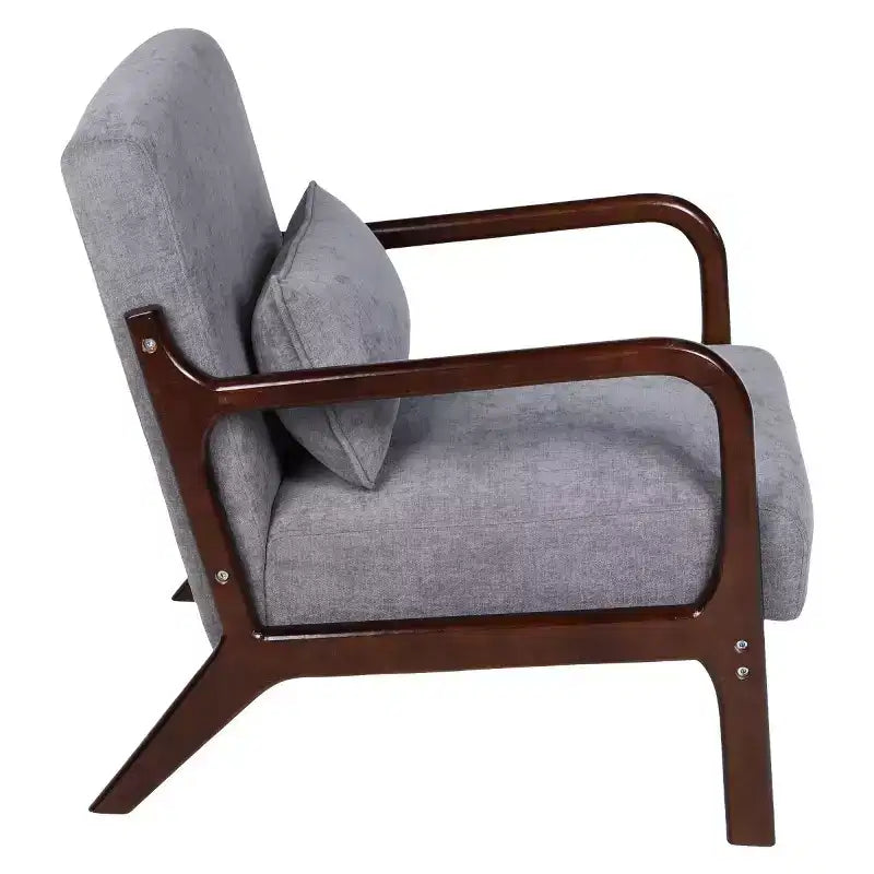 Fauteuil d'appoint moderne avec cadre en bois massif, chaise d'appoint rembourrée élégante, fauteuil club pour salon, chambre ou bureau-Panipeachy