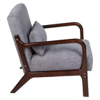 Fauteuil d'appoint moderne avec cadre en bois massif, chaise d'appoint rembourrée élégante, fauteuil club pour salon, chambre ou bureau-Panipeachy