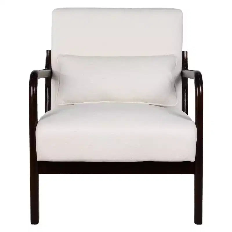 Fauteuil d'appoint moderne avec cadre en bois massif, chaise d'appoint rembourrée élégante, fauteuil club pour salon, chambre ou bureau-Panipeachy
