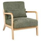 Fauteuil d'appoint moderne avec cadre en bois massif, chaise d'appoint rembourrée élégante, fauteuil club pour salon, chambre ou bureau-Panipeachy