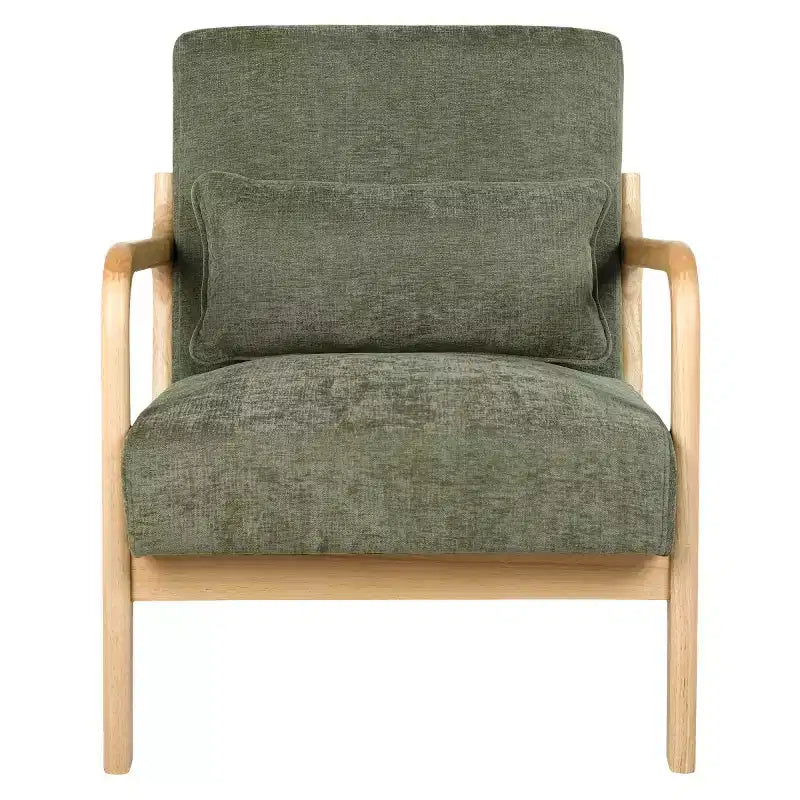 Fauteuil d'appoint moderne avec cadre en bois massif, chaise d'appoint rembourrée élégante, fauteuil club pour salon, chambre ou bureau-Panipeachy