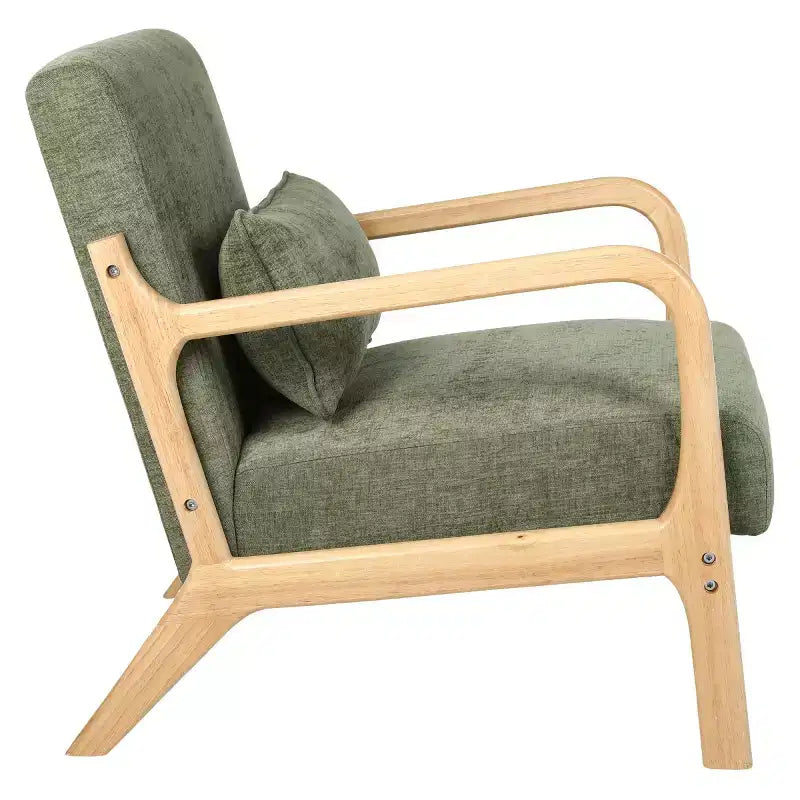 Fauteuil d'appoint moderne avec cadre en bois massif, chaise d'appoint rembourrée élégante, fauteuil club pour salon, chambre ou bureau-Panipeachy