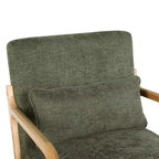Fauteuil d'appoint moderne avec cadre en bois massif, chaise d'appoint rembourrée élégante, fauteuil club pour salon, chambre ou bureau-Panipeachy