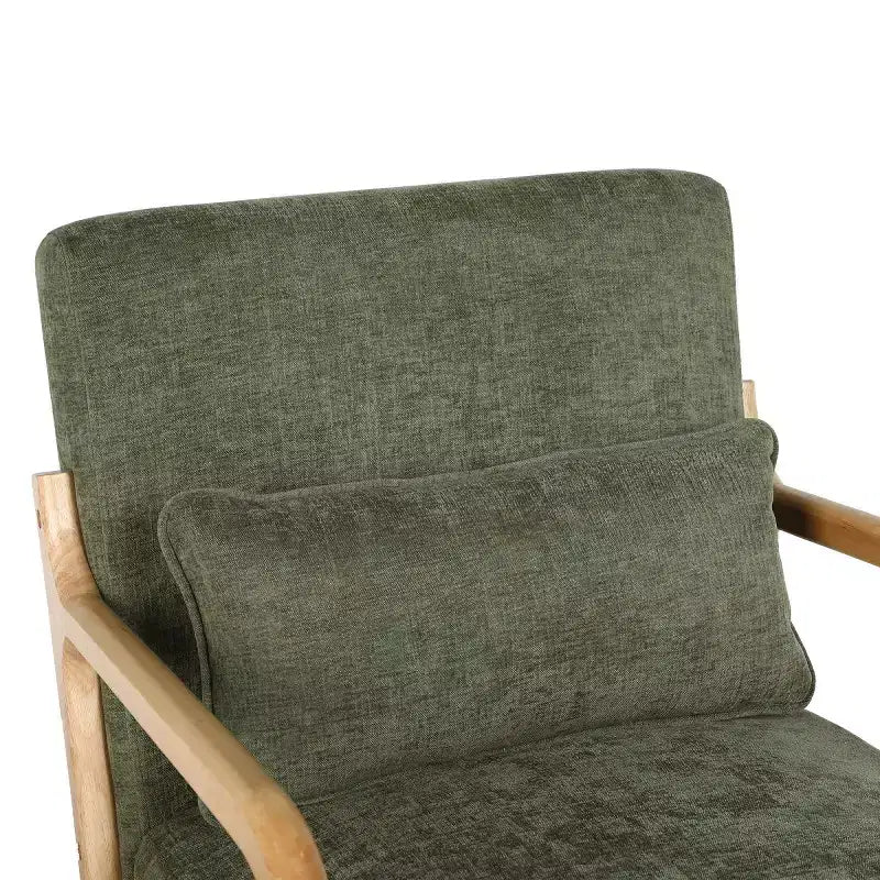 Fauteuil d'appoint moderne avec cadre en bois massif, chaise d'appoint rembourrée élégante, fauteuil club pour salon, chambre ou bureau-Panipeachy