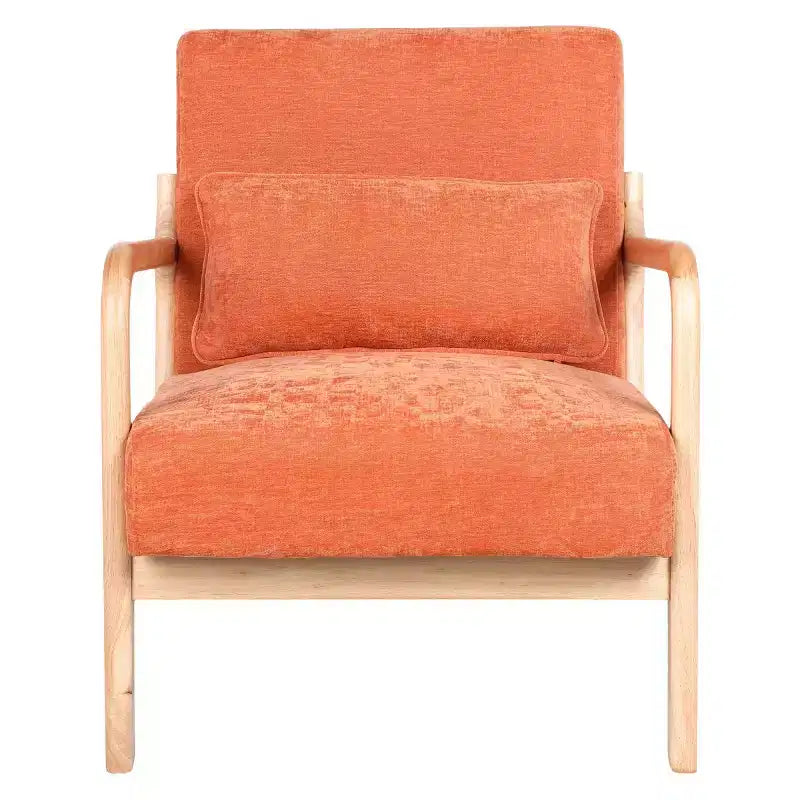 Fauteuil d'appoint moderne avec cadre en bois massif, chaise d'appoint rembourrée élégante, fauteuil club pour salon, chambre ou bureau-Panipeachy