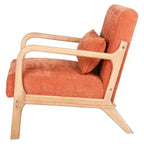 Fauteuil d'appoint moderne avec cadre en bois massif, chaise d'appoint rembourrée élégante, fauteuil club pour salon, chambre ou bureau-Panipeachy