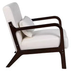 Fauteuil d'appoint moderne avec cadre en bois massif, chaise d'appoint rembourrée élégante, fauteuil club pour salon, chambre ou bureau-Panipeachy