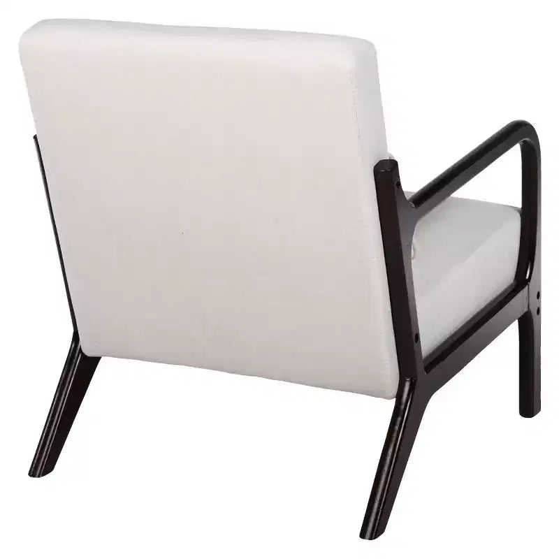 Fauteuil d'appoint moderne avec cadre en bois massif, chaise d'appoint rembourrée élégante, fauteuil club pour salon, chambre ou bureau-Panipeachy