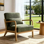 Fauteuil d'appoint moderne avec cadre en bois massif, chaise d'appoint rembourrée élégante, fauteuil club pour salon, chambre ou bureau-Panipeachy