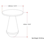 Table d'appoint Sarah Contemporary de 16 pouces de large en aluminium moulé graphite, entièrement assemblée