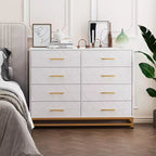 COZONY Commode à 8 tiroirs de 91 cm de haut avec tiroirs à fermeture amortie, organiseur de rangement moderne pour chambre à coucher, placard, couloir