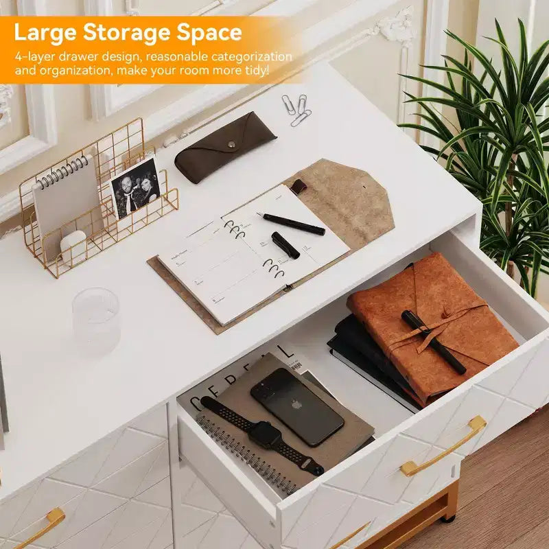 COZONY Commode à 8 tiroirs de 91 cm de haut avec tiroirs à fermeture amortie, organiseur de rangement moderne pour chambre à coucher, placard, couloir