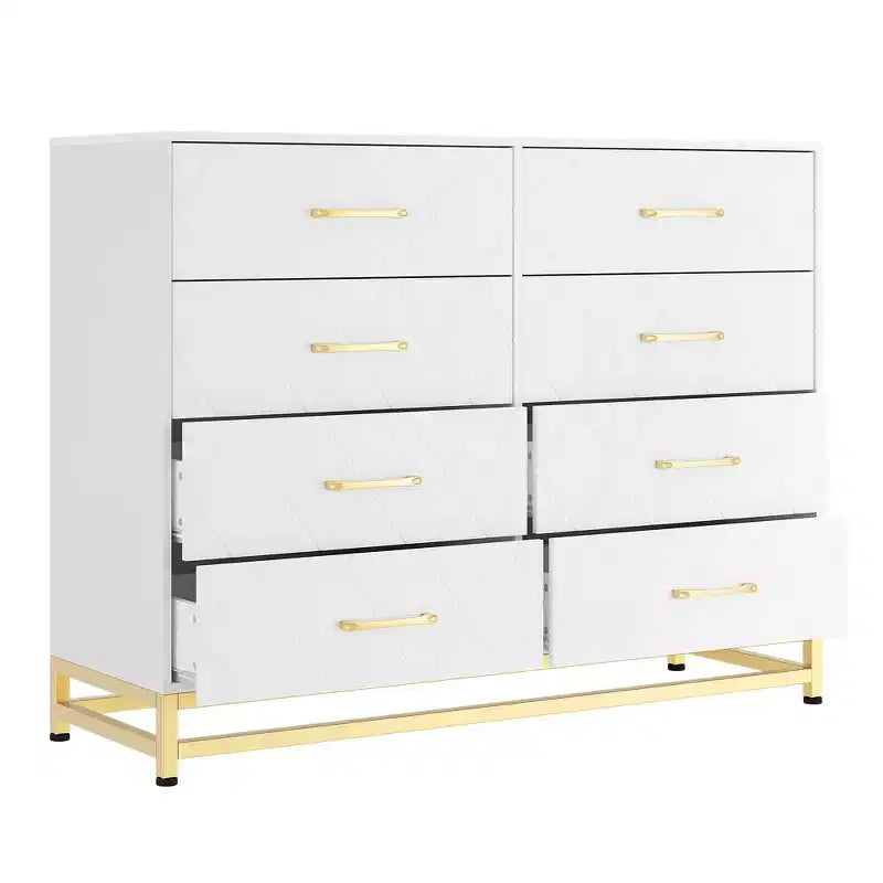 COZONY Commode à 8 tiroirs de 91 cm de haut avec tiroirs à fermeture amortie, organiseur de rangement moderne pour chambre à coucher, placard, couloir