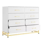 COZONY Commode à 8 tiroirs de 91 cm de haut avec tiroirs à fermeture amortie, organiseur de rangement moderne pour chambre à coucher, placard, couloir