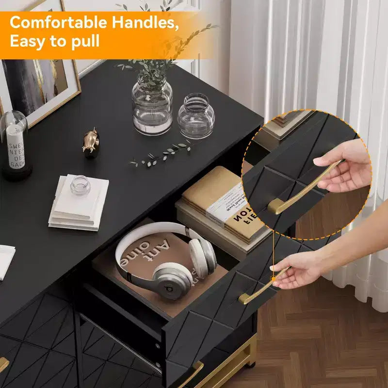COZONY Commode à 8 tiroirs de 91 cm de haut avec tiroirs à fermeture amortie, organiseur de rangement moderne pour chambre à coucher, placard, couloir