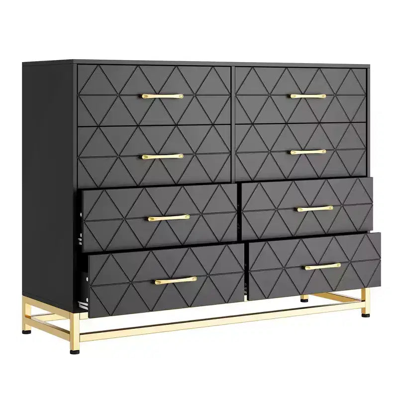 COZONY Commode à 8 tiroirs de 91 cm de haut avec tiroirs à fermeture amortie, organiseur de rangement moderne pour chambre à coucher, placard, couloir