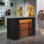 Bureau de réception moderne, Grande table de comptoir avec lumières LED