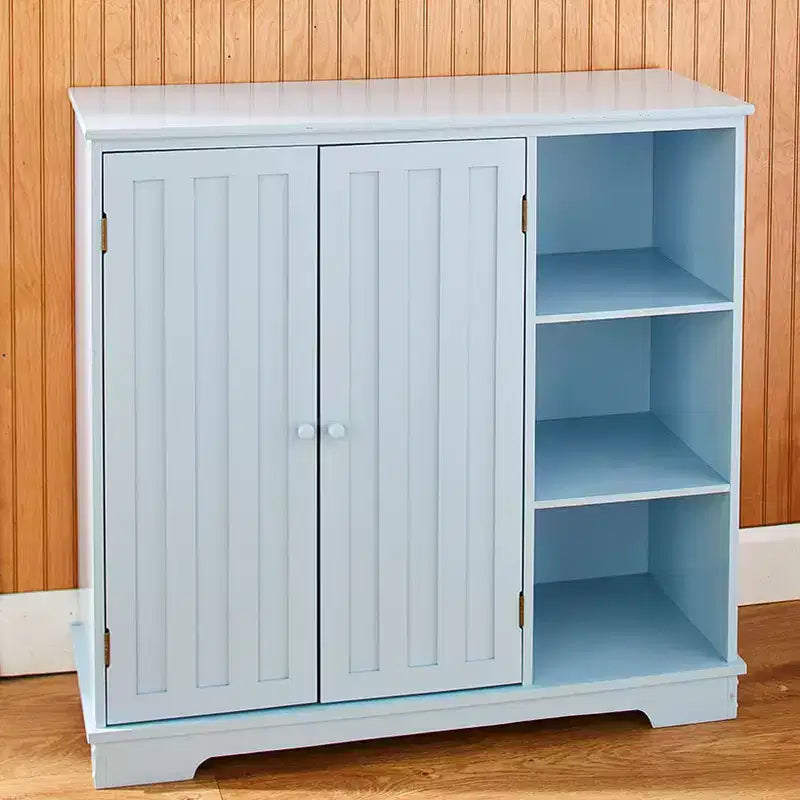 Meuble en bois Lakeside Collection Beadboard avec 3 étagères de rangement et placard -