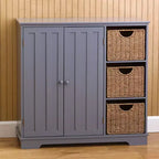 Meuble en bois Lakeside Collection Beadboard avec 3 étagères de rangement et placard -