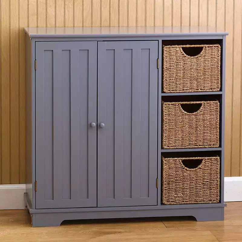 Meuble en bois Lakeside Collection Beadboard avec 3 étagères de rangement et placard -