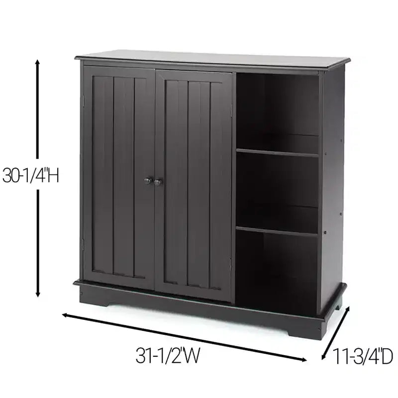 Meuble en bois Lakeside Collection Beadboard avec 3 étagères de rangement et placard -