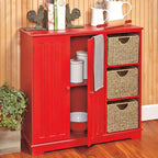 Meuble en bois Lakeside Collection Beadboard avec 3 étagères de rangement et placard -