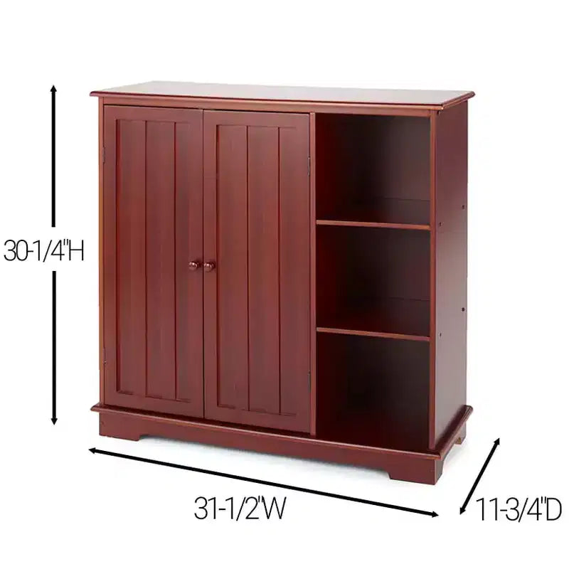Meuble en bois Lakeside Collection Beadboard avec 3 étagères de rangement et placard -
