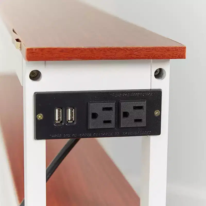 La table console longue et étroite Lakeside Collection à placer derrière un canapé, avec port USB et prise de courant -
