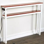 La table console longue et étroite Lakeside Collection à placer derrière un canapé, avec port USB et prise de courant -