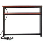 La table console longue et étroite Lakeside Collection à placer derrière un canapé, avec port USB et prise de courant -